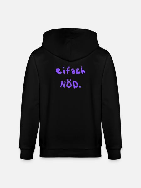 eifach NÖD. in lila  - Stanley/Stella Unisex Bio-Kapuzenjacke CULTIVATOR  - Schwarz