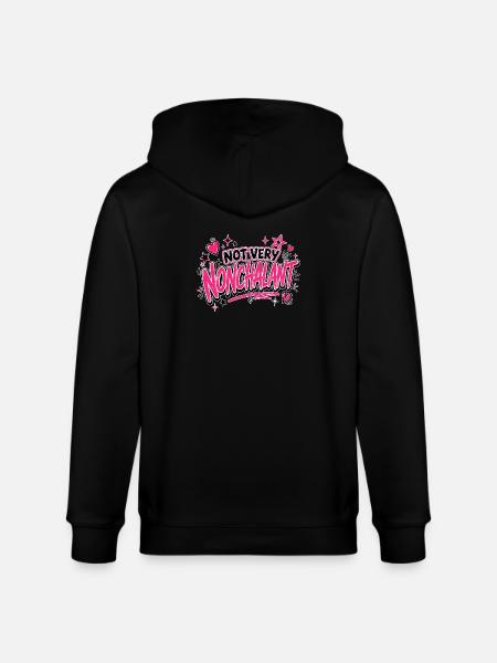 Not Very Nonchalant Neon Pink Script - Stanley/Stella CULTIVATOR Unisex Organic Hooded Jacket - black