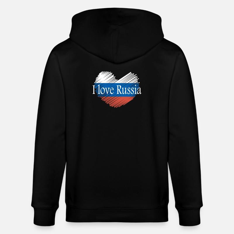 J'aime la russie - Veste à capuche bio CULTIVATOR Stanley/Stella Unisexe - noir