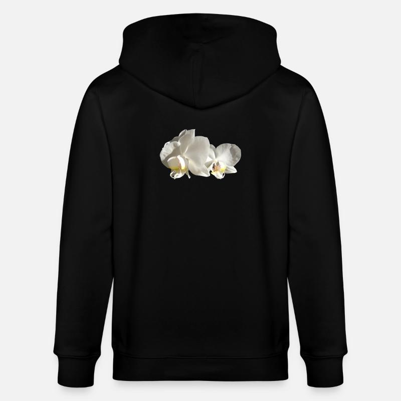 Orchidée blanche - Veste à capuche bio CULTIVATOR Stanley/Stella Unisexe - noir