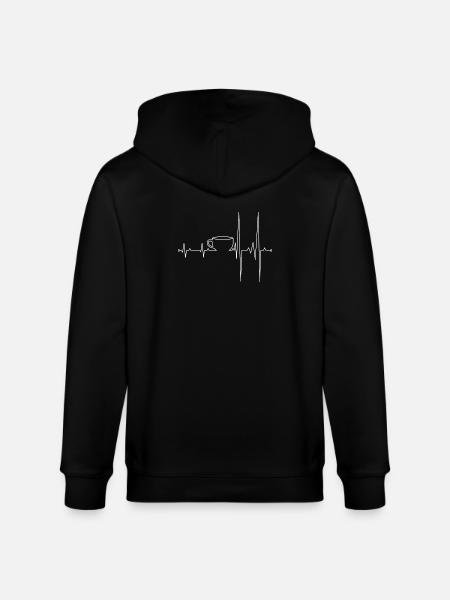 Coffee Heartbeat Line Art - Stanley/Stella CULTIVATOR  Unisex Organic Hooded Jacket - black