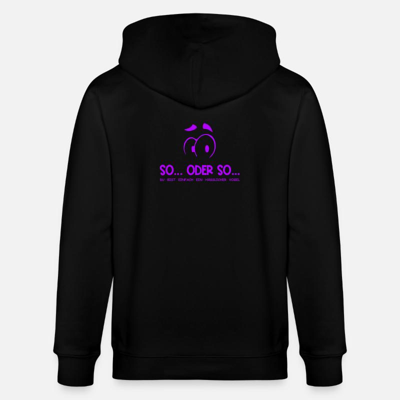 So...Oder So: Hässlicher Vogel - Lila - Stanley/Stella Unisex Bio-Kapuzenjacke CULTIVATOR  - Schwarz