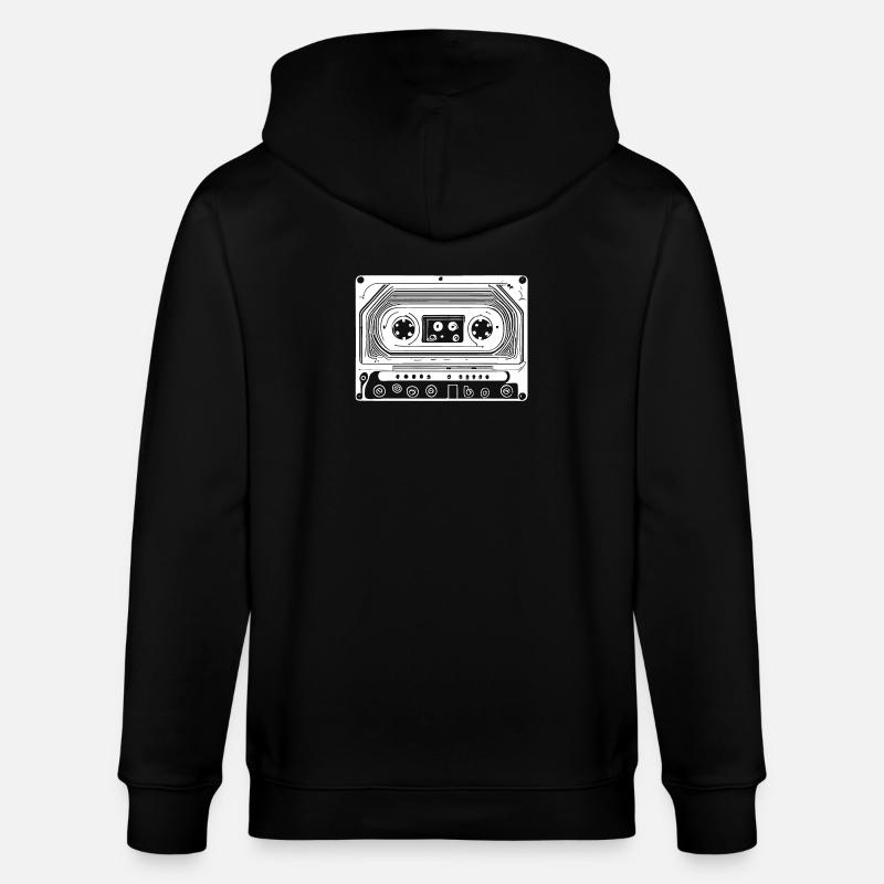 Cassette audio au design rétro - Veste à capuche bio CULTIVATOR Stanley/Stella Unisexe - noir