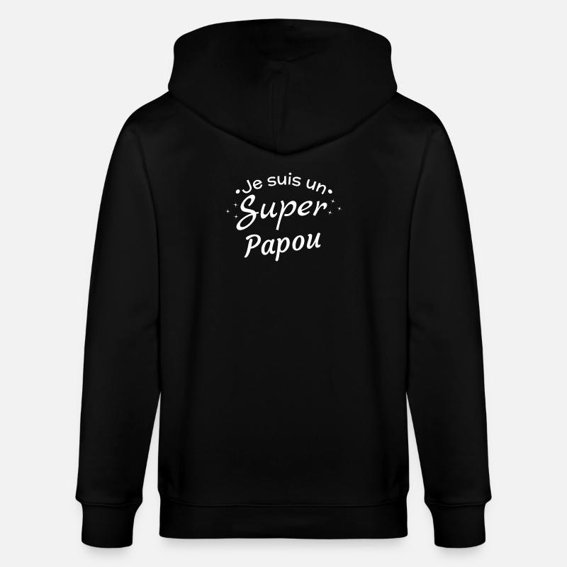 Ich bin ein Super-Papua - Stanley/Stella Unisex Bio-Kapuzenjacke CULTIVATOR - Schwarz