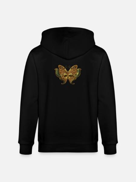 Stunning elegant butterfly. - Stanley/Stella CULTIVATOR  Unisex Organic Hooded Jacket - black