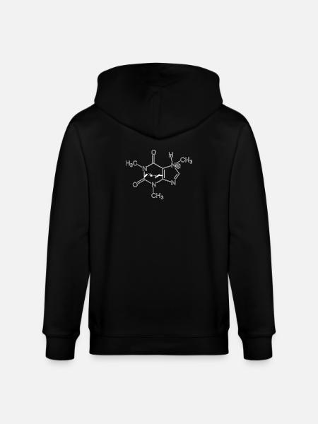 Caffeine molecule – energy to attract - Stanley/Stella CULTIVATOR  Unisex Organic Hooded Jacket - black