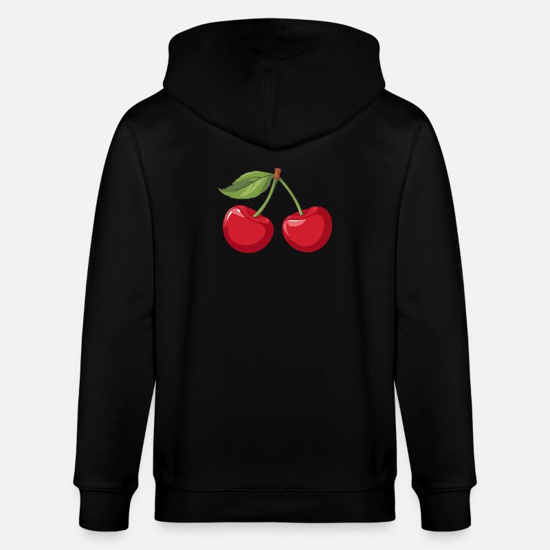 Lebendige Kirsche Illustration - Stanley/Stella Unisex Bio-Kapuzenjacke CULTIVATOR  - Schwarz