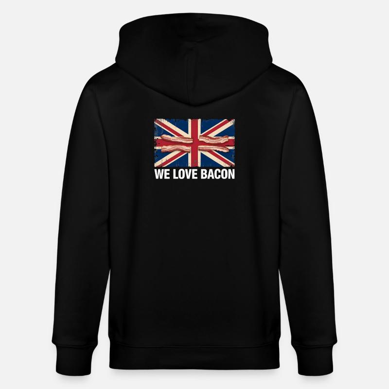 We Love Bacon UK Meme - Stanley/Stella Unisex Bio-Kapuzenjacke CULTIVATOR  - Schwarz