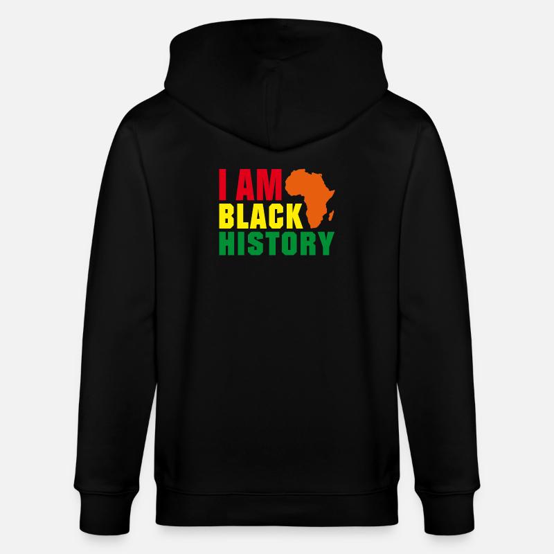 Je suis l'histoire des Noirs - Veste à capuche bio CULTIVATOR Stanley/Stella Unisexe - noir