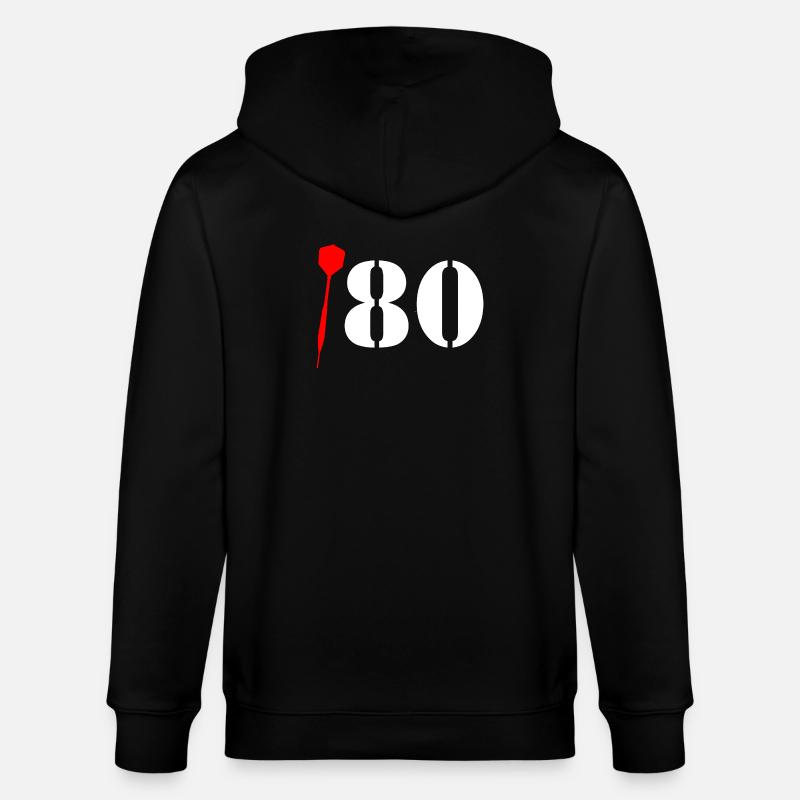 Dart 180 Spruch „Einhundertachtzig!“ Tripple 20 - Stanley/Stella Unisex Bio-Kapuzenjacke CULTIVATOR  - Schwarz