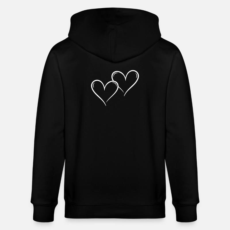 Herzen Liebe Symbol - Stanley/Stella Unisex Bio-Kapuzenjacke CULTIVATOR  - Schwarz