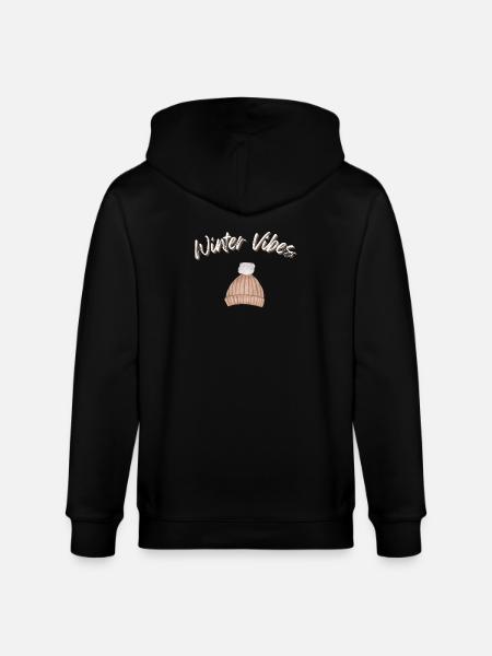 Winter Vibes Beanie Cap Winter Hat - Stanley/Stella CULTIVATOR Unisex Organic Hooded Jacket - black
