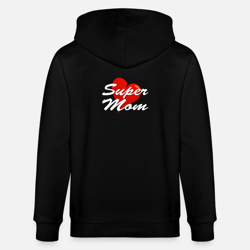 SUPER MOM - Stanley/Stella Unisex Bio-Kapuzenjacke CULTIVATOR  - Schwarz
