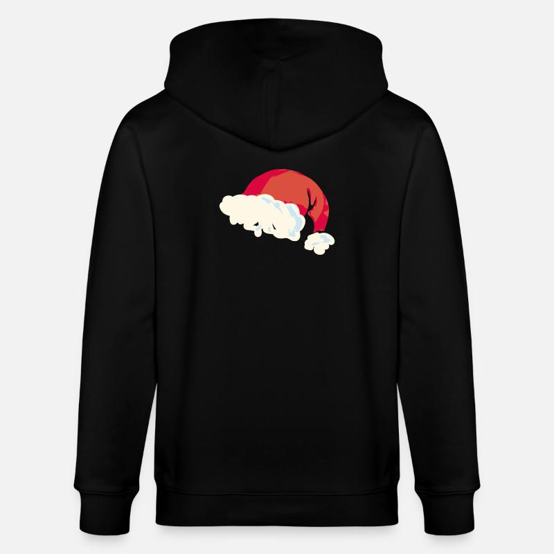 Christmas Santa Hat Flat Design - Stanley/Stella CULTIVATOR  Unisex Organic Hooded Jacket - black