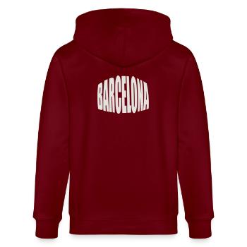 Barcelona Large Logo - Stanley/Stella CULTIVATOR  Unisex Organic Hooded Jacket - burgundy - Back - Anna (173cm)