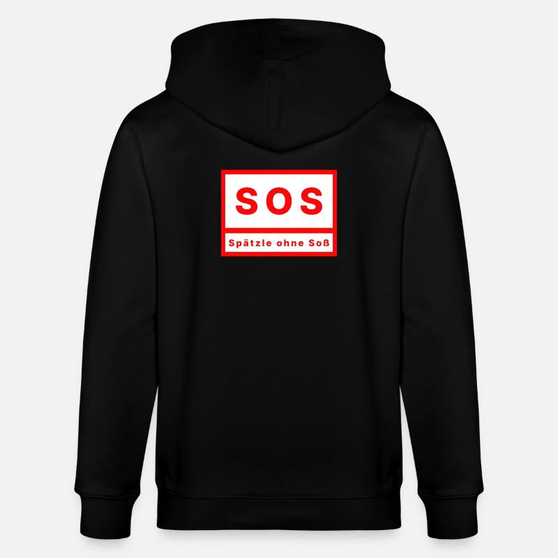 SOS Spätzle ohne Soß - Stanley/Stella Unisex Bio-Kapuzenjacke CULTIVATOR - Schwarz