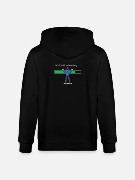 Motivation Loading… Please Wait - Stanley/Stella CULTIVATOR  Unisex Organic Hooded Jacket - black
