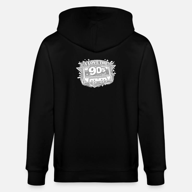 I Love the 90s Kassette - Stanley/Stella Unisex Bio-Kapuzenjacke CULTIVATOR  - Schwarz