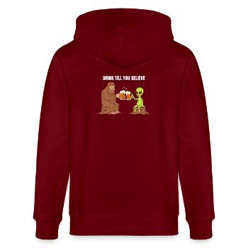 Toast à Bigfoot et Alien - Veste à capuche bio CULTIVATOR Stanley/Stella Unisexe - bordeaux - Dos - Anna (173cm)