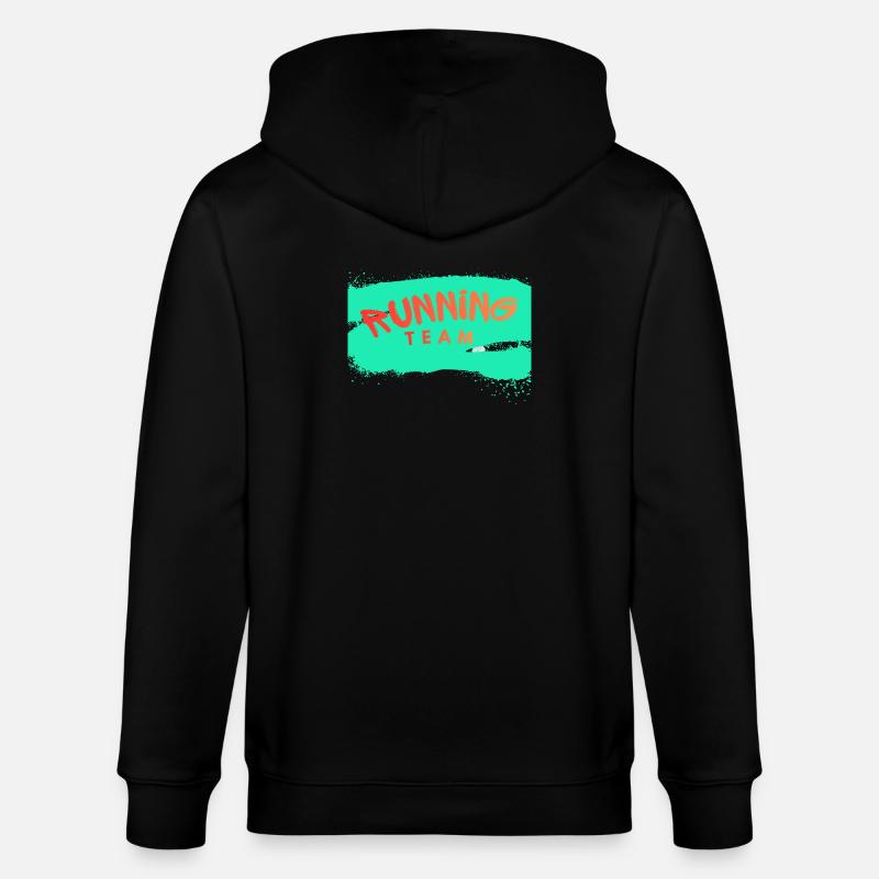 Running Team - Stanley/Stella Unisex Bio-Kapuzenjacke CULTIVATOR - Schwarz