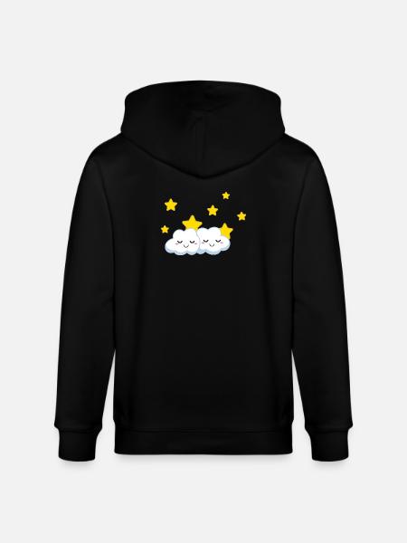 Cuddly clouds - Stanley/Stella CULTIVATOR Unisex Organic Hooded Jacket - black