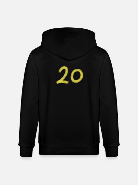 Gelber Pinselstrich 20 Jubiläum - Stanley/Stella Unisex Bio-Kapuzenjacke CULTIVATOR - Schwarz