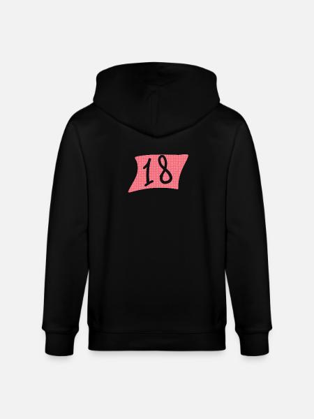 18th Birthday Pink Dot Design - Stanley/Stella CULTIVATOR Unisex Organic Hooded Jacket - black