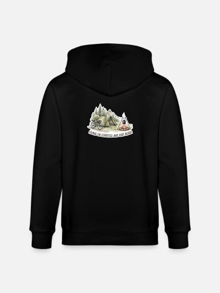 Living on Espresso & Dirt Roads - Stanley/Stella CULTIVATOR Unisex Organic Hooded Jacket - black
