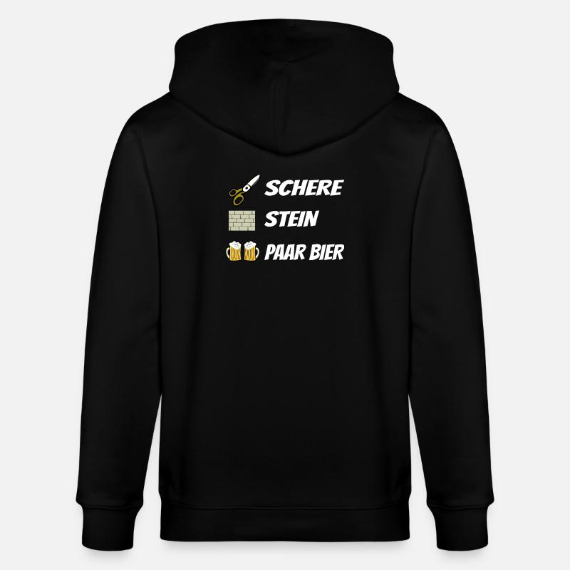Schere , Stein, Paar Bier - Stanley/Stella Unisex Bio-Kapuzenjacke CULTIVATOR  - Schwarz