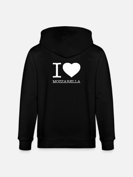 I LOVE MOZZARELLA - Stanley/Stella CULTIVATOR  Unisex Organic Hooded Jacket - black