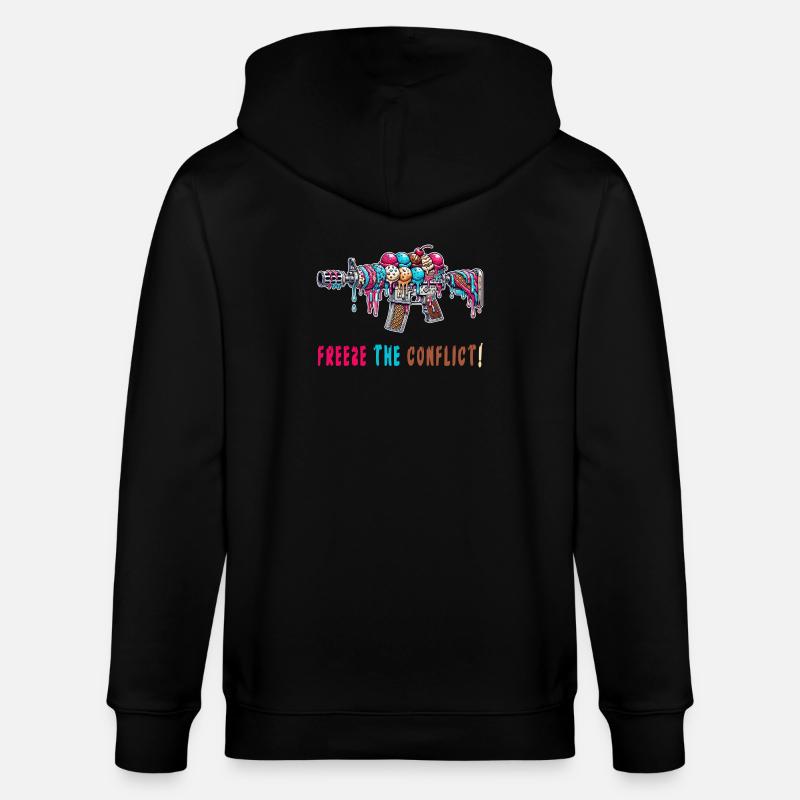 Konflikt eingefrieren Eiscreme - Stanley/Stella Unisex Bio-Kapuzenjacke CULTIVATOR  - Schwarz