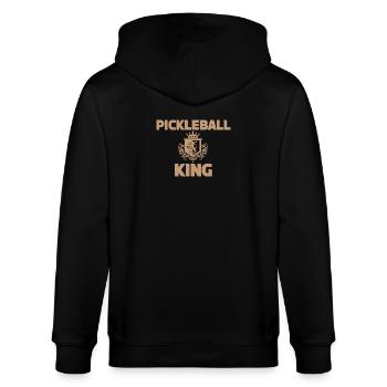 Pickleball König Muster Design - Stanley/Stella Unisex Bio-Kapuzenjacke CULTIVATOR  - Schwarz - Hinten - Anna (173cm)