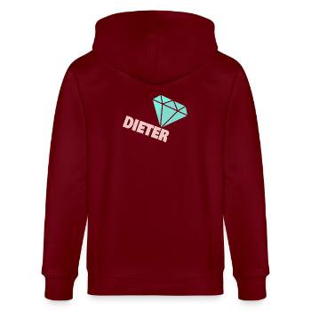 Diamant étincelant avec Dieter - Veste à capuche bio CULTIVATOR Stanley/Stella Unisexe - bordeaux - Dos - Anna (173cm)