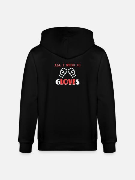 Bold Boxing Gloves Illustration Design - Stanley/Stella CULTIVATOR Unisex Organic Hooded Jacket - black