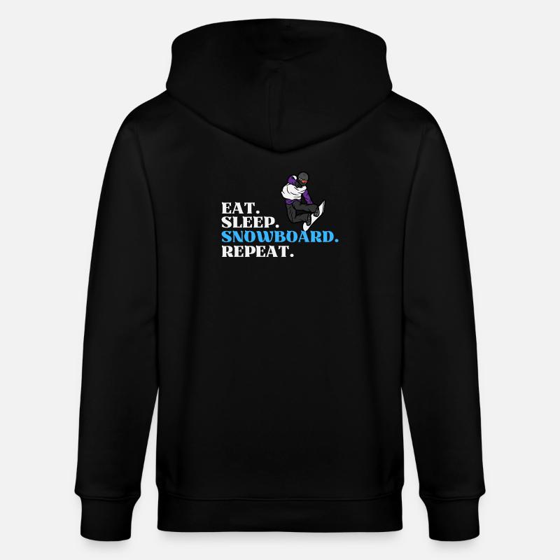 Eat Sleep Snowboard Répéter - Veste à capuche bio CULTIVATOR Stanley/Stella Unisexe - noir