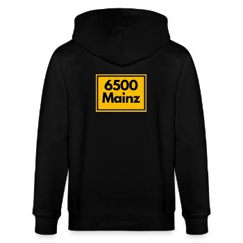 ANCIEN CODE POSTAL RETRO 6500 MAINZ MEEENZ - Veste à capuche bio CULTIVATOR Stanley/Stella Unisexe - noir - Dos - Anna (173cm)