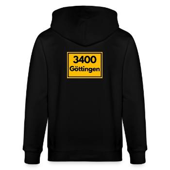 OLD POSTCODE POSTCODE RETRO 3400 GÖTTINGEN UNISTAD - Stanley/Stella CULTIVATOR  Unisex Organic Hooded Jacket - black - Back - Anna (173cm)