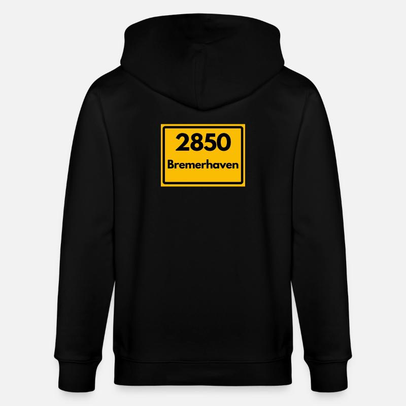 OLD POSTCODE POSTCODE RETRO 2850 BREMERHAVEN - Stanley/Stella CULTIVATOR Unisex Organic Hooded Jacket - black