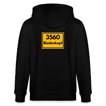 ALTE POSTLEITZAHL PLZ RETRO 3560 BIEDENKOPF  - Stanley/Stella Unisex Bio-Kapuzenjacke CULTIVATOR  - Schwarz - Hinten - Anna (173cm)