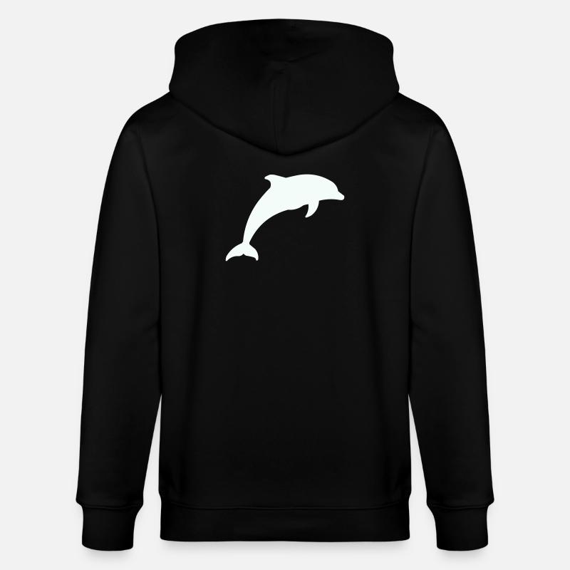 Silhouette de dauphin lumineux - Veste à capuche bio CULTIVATOR Stanley/Stella Unisexe - noir