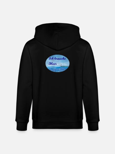 Meer Spruch - Stanley/Stella Unisex Bio-Kapuzenjacke CULTIVATOR  - Schwarz