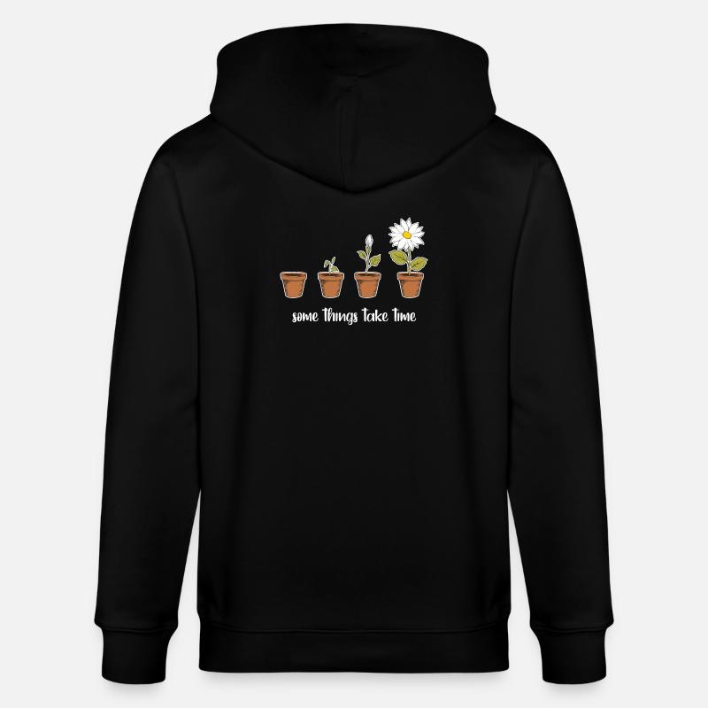 Zeit (dunkel) - Stanley/Stella Unisex Bio-Kapuzenjacke CULTIVATOR  - Schwarz