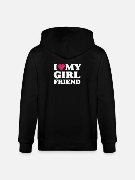I Love My Girlfriend - Stanley/Stella CULTIVATOR Unisex Organic Hooded Jacket - black