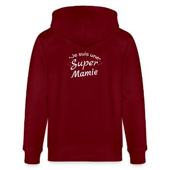 Fierté Mamie Super-Héroïne - Veste à capuche bio CULTIVATOR Stanley/Stella Unisexe - bordeaux - Dos - Anna (173cm)