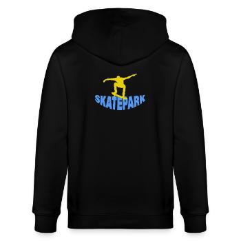 SKATEPARK - Stanley/Stella Unisex Bio-Kapuzenjacke CULTIVATOR  - Schwarz - Hinten - Anna (173cm)