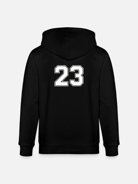 Geometric Number Design 23 - Stanley/Stella CULTIVATOR  Unisex Organic Hooded Jacket - black