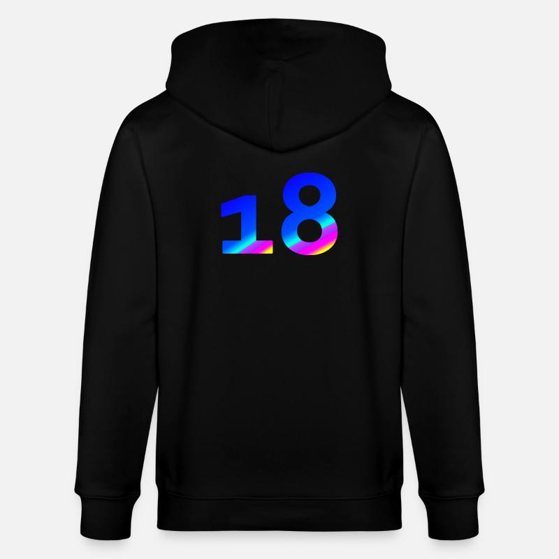 verschenken, 18 blauton mit Farbverlauf - Stanley/Stella Unisex Bio-Kapuzenjacke CULTIVATOR  - Schwarz