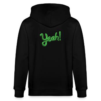 Yeah ✅ Bin motiviert! Yes-Funktion Design - Stanley/Stella Unisex Bio-Kapuzenjacke CULTIVATOR  - Schwarz - Hinten - Anna (173cm)