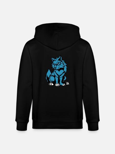 wolf comic tier - Stanley/Stella Unisex Bio-Kapuzenjacke CULTIVATOR - Schwarz