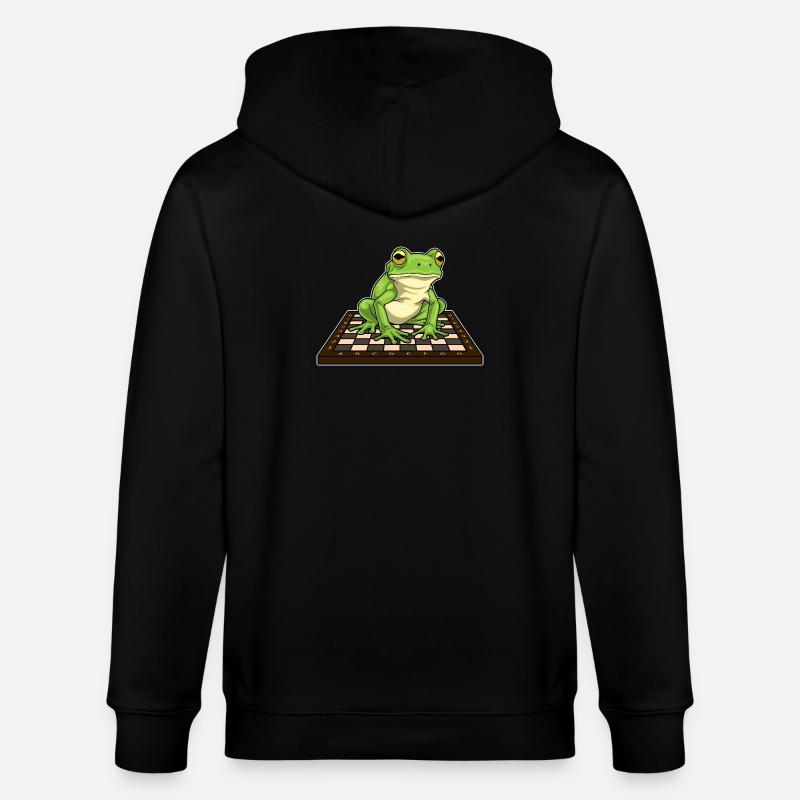Grenouille Échiquier Échecs - Veste à capuche bio CULTIVATOR Stanley/Stella Unisexe - noir